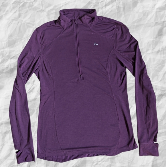 🔥$10 Bundled🔥Paradox Merino Blend Quarter-zip Winter Base Layer Size M Purple - Picture 2 of 11